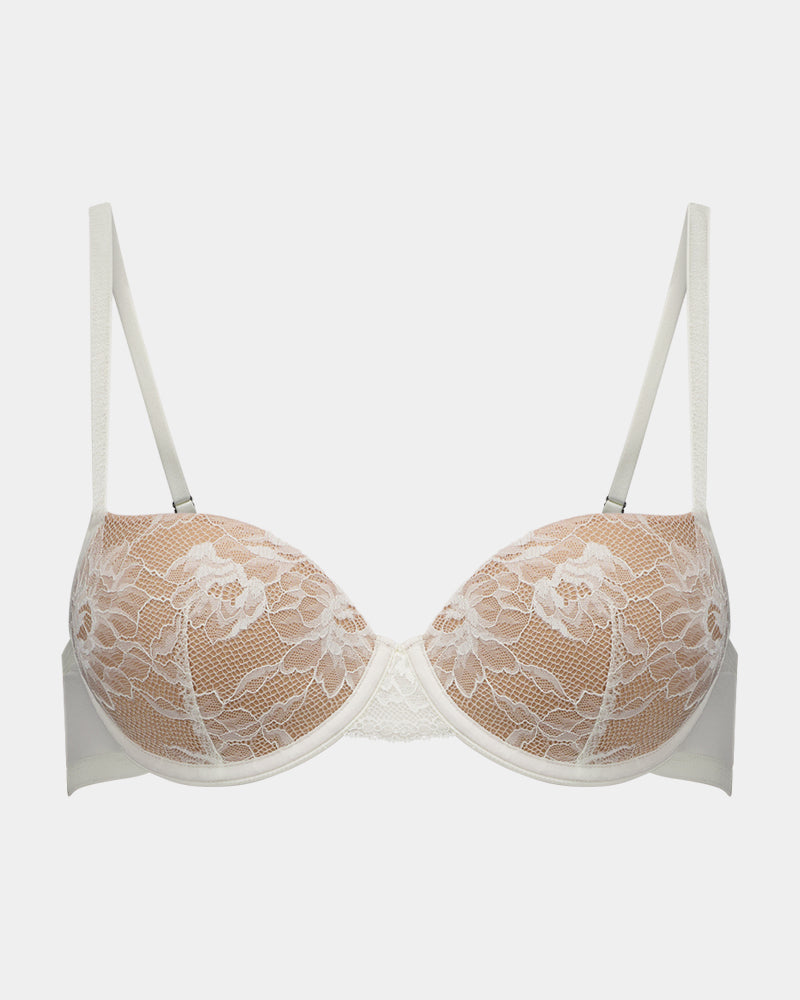 Dekota Contour Bra in SUGAR. Flat lay front view