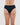 Model wears Lacey Brazilian in BLACK. On body back view