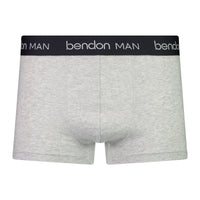 Organic Cotton Mens Trunk in LIGHT GREY MARL. Flat lay front view