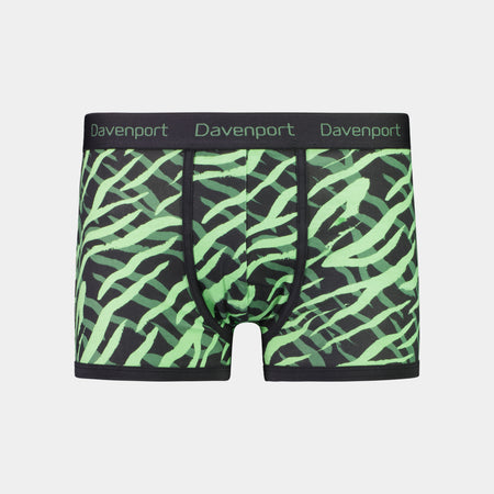 Essentials Print Mens Trunk in TIGER STRIPE PRINT. Flat lay front view