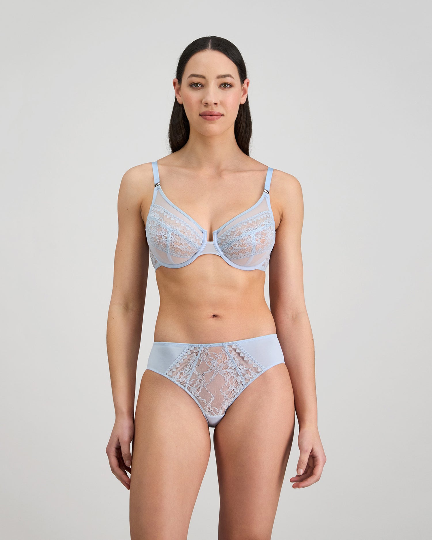 Amplify Underwire Bra in SKYWAY. Feature shot