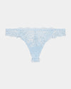 My Fit Lace Thong in OMPHALODES. Flat lay front view