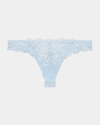 My Fit Lace Thong in OMPHALODES. Flat lay front view