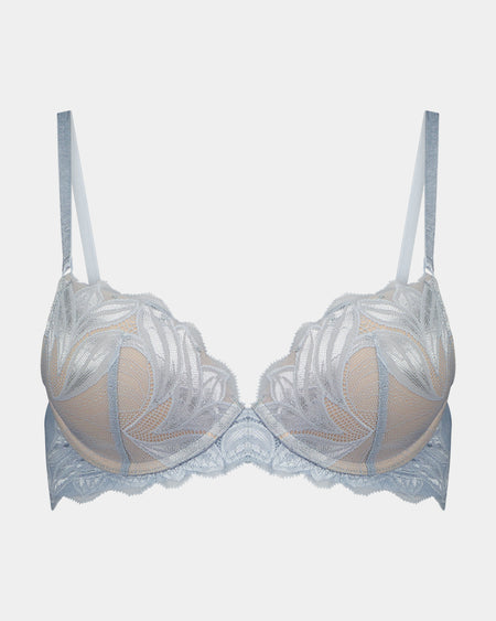 Sienna Push Up Bra in SKYWAY. Flat lay front view
