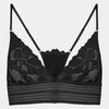 Captivate Me Bralette in BLACK. Flat lay front view