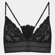 Captivate Me Bralette in BLACK. Flat lay front view