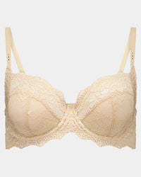 My Fit Lace Underwire Bra in FRAPPE. Flat lay front view