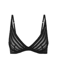 Morning Lola Underwire Bra in BLACK. Flat lay front view
