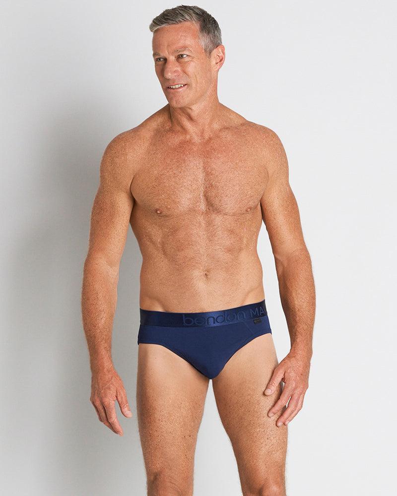Bamboo Mens Brief in Medieval Blue. Feature shot