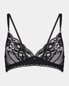 Delightfully So Bralette in BLACK. Flat lay front view