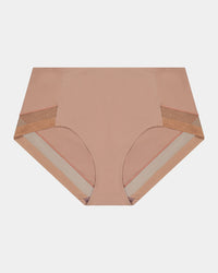 Comfit Collection Midi in MOCHA. Flat lay front view