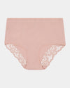 Cotton And Lace Full Brief in LATTE. Flat lay front view