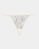 Olivia Luxe Thong in CHAMPAGNE. Flat lay front view