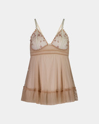 Flirt In Paradise Babydoll in SUGAR. Flat lay front view