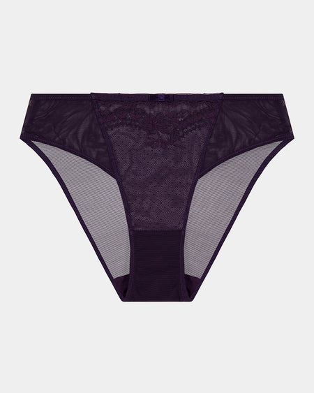 Madison Bikini in PURPLE VELVET. Flat lay front view