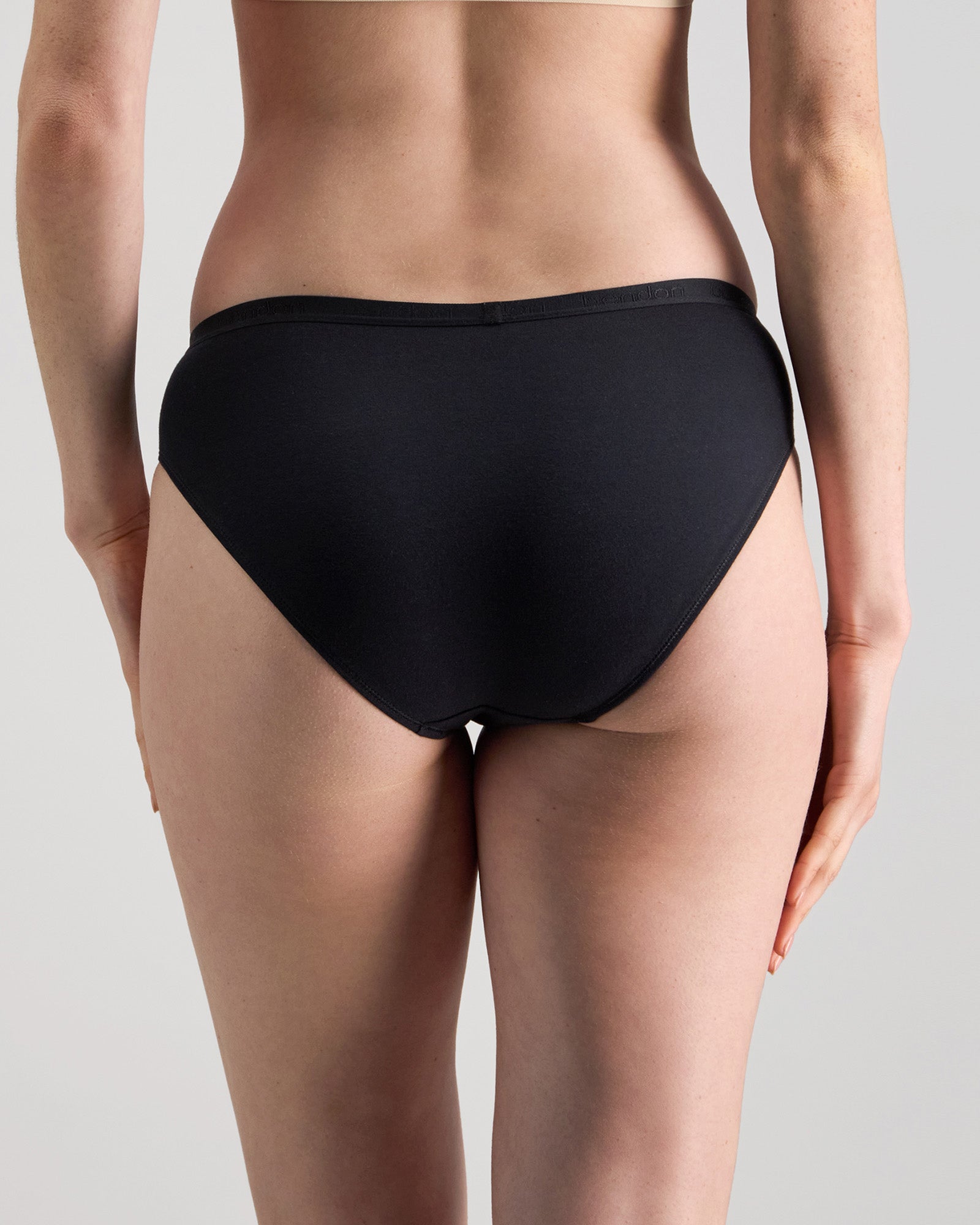 Body Cotton Bikini in BLACK. Flat lay back view