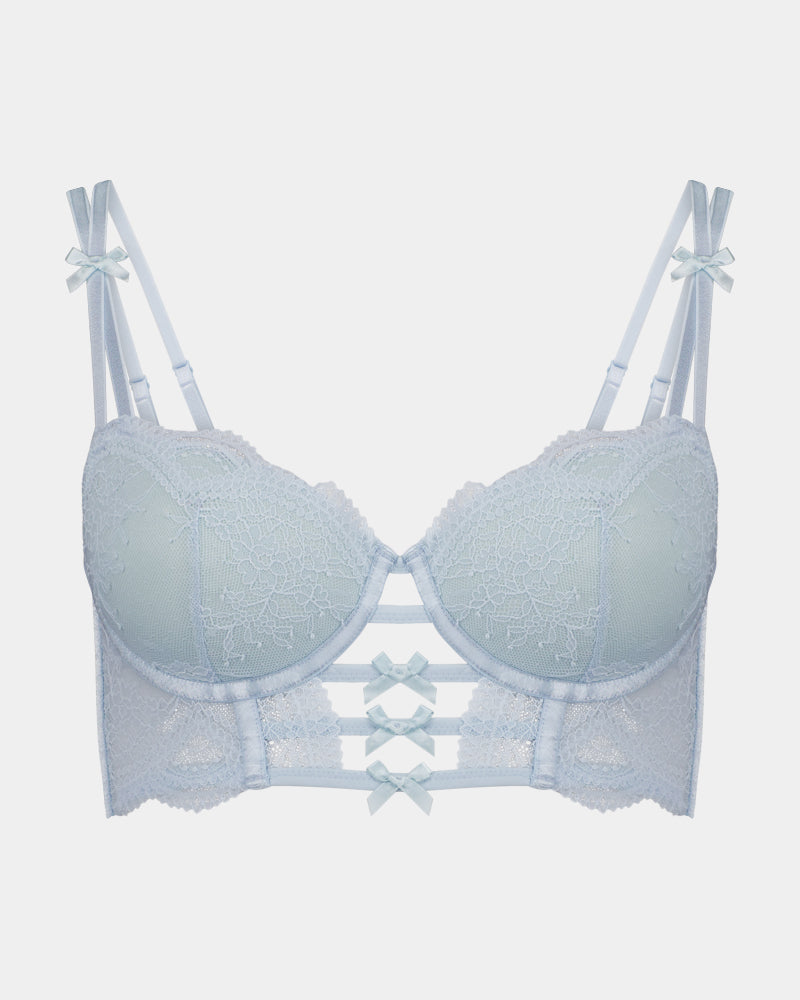 Jasmina Contour Bra in OMPHALODES. Flat lay front view