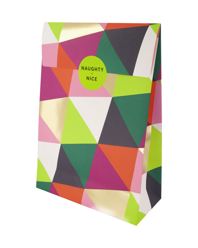 Model wears Geo Gift Bag Shopper Bag in MULTI. On body front view