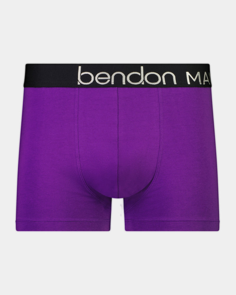 Everyday Essential Mens Trunk in PURPLE MAGIC. Flat lay front view