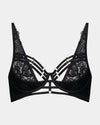 Nyx Underwire Bra in BLACK. Flat lay front view