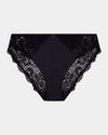 Laurel High Cut Brief in BLACK. Flat lay front view