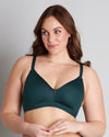 Model wears Perfectly Considered Wire Free Bra in PONDEROSA PINE. On body front view