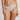 Model wears Cotton Logo Thong in GREY MARL. On body front view