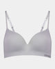 Simply Seamless Contour Bra in LIGHT GREY MARLE. Flat lay front view