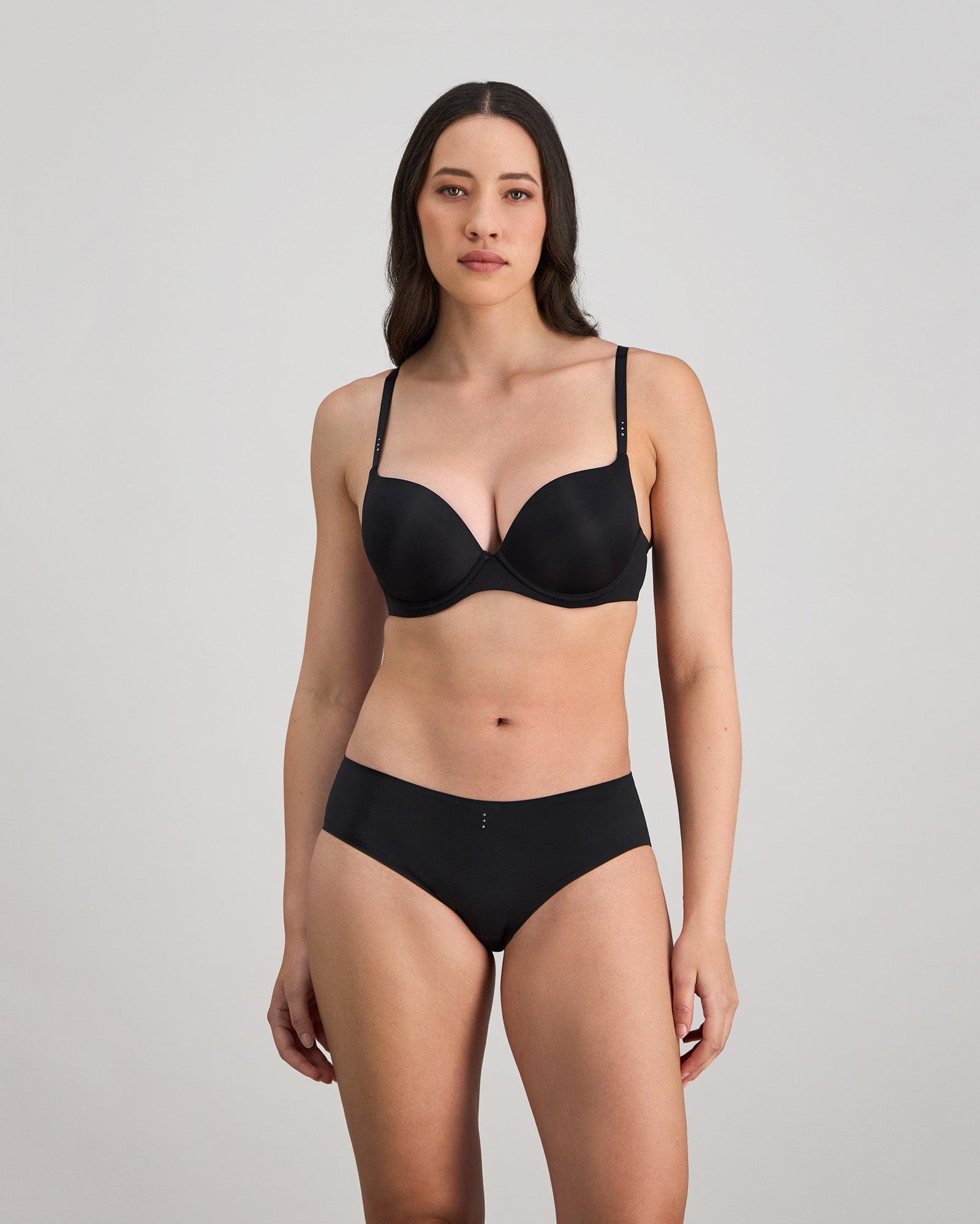 My Fit Smooth Push Up Bra in BLACK. Feature shot