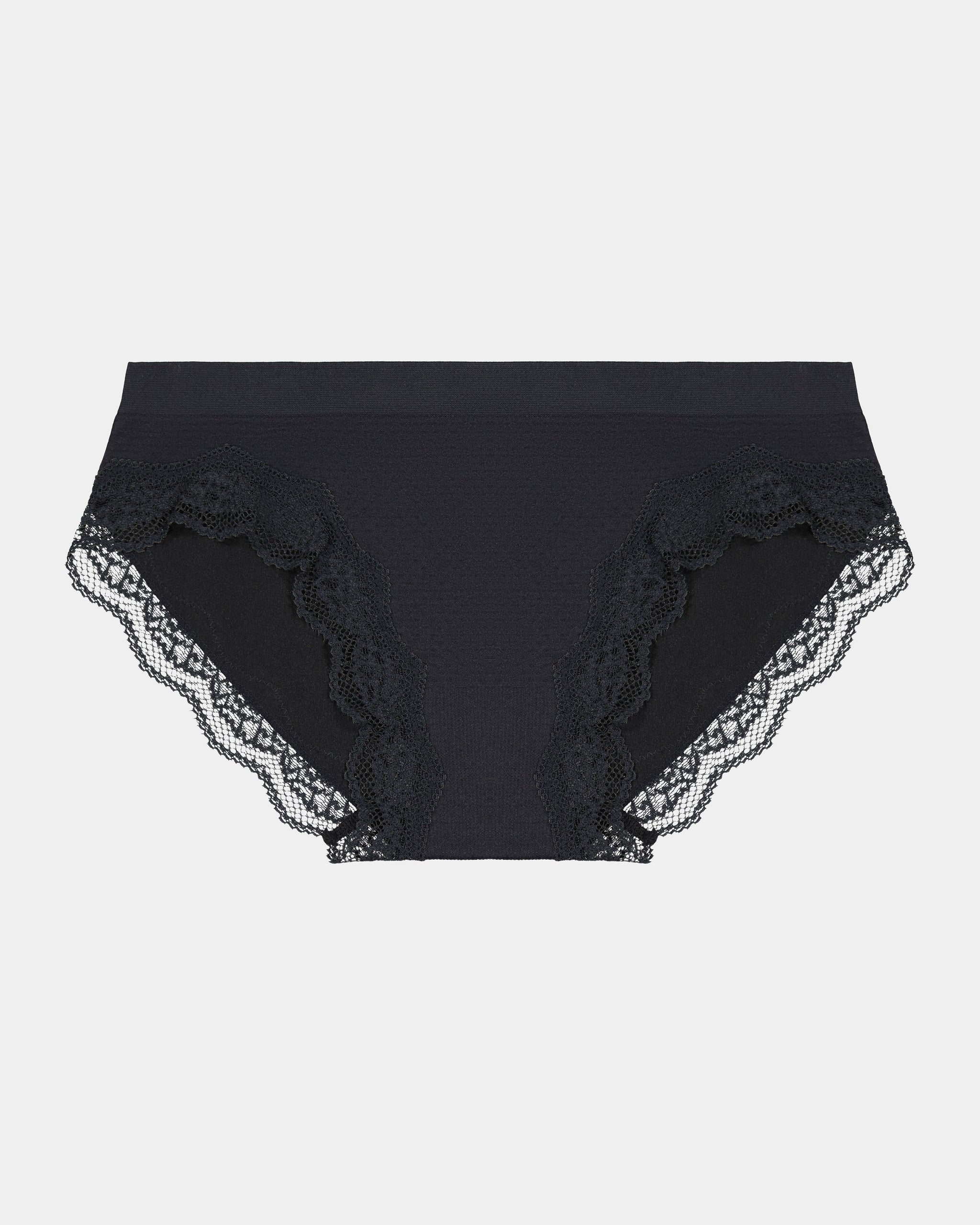 Nikki Bikini in BLACK. Flat lay front view