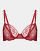 Fae Underwire Bra in BIKING RED. Flat lay front view