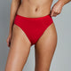 Model wears Body Cotton High Cut Brief Twin Pack in SALSA/DARK SAPPHIRE. On body front view