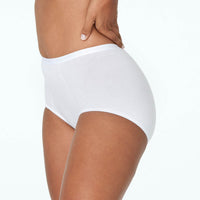 Body Cotton Full Brief in WHITE. Flat lay back view