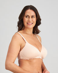 Bendon Nurture Maternity Bra in LATTE. Flat lay back view