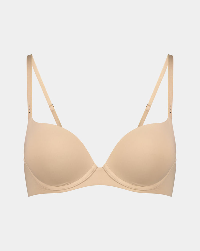 My Fit Smooth Push Up Bra in FRAPPE. Flat lay front view