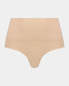 Bamboo Bodywear Thong in CARAMEL. Flat lay front view