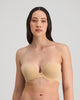Model wears My Fit Smooth Strapless Bra in FRAPPE. On body front view