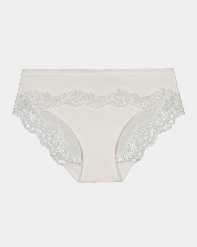 Simply Me Bikini in WHITE. Flat lay front view