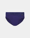 Bamboo Mens Brief in Medieval Blue. Flat lay front view