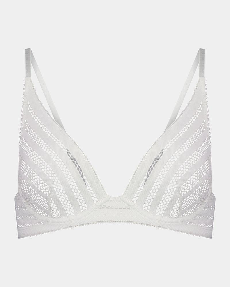 Morning Lola Underwire Bra in WHITE. Flat lay front view