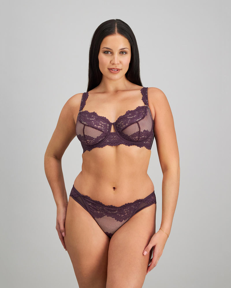 Nova Rosa Underwire Bra in PLUM PERFECT. Feature shot