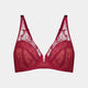 Rachel Underwire Bra in BEET RED. Flat lay front view