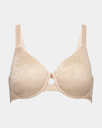 Manifest Underwire Bra in LATTE. Flat lay front view