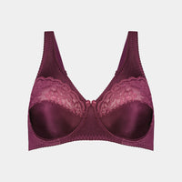 Classic Underwire Underwire Bra in GRAPE WINE. Flat lay front view