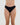 Model wears Stretch Cotton Thong in BLACK. On body front view