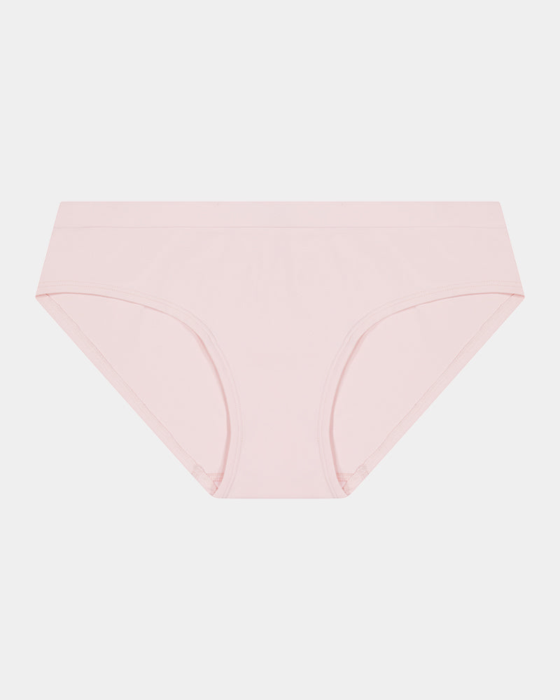 Seamless Soft Bikini in ICY PINK. Flat lay front view