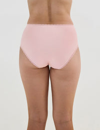 Model wears Stretch Cotton Full Brief in ICY PINK. On body back view