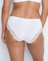 Model wears Simply Me Bikini in WHITE. On body back view