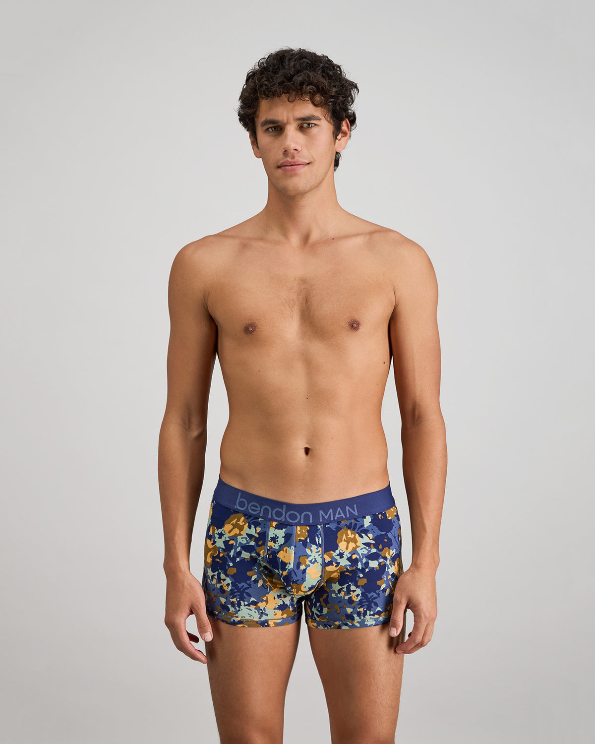 Retros Print Mens Trunk in WILD CAMO PRINT. Feature shot