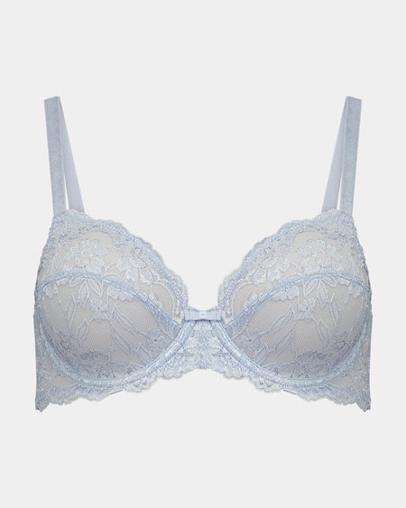 Baroque Underwire Bra in SKYWAY. Flat lay front view
